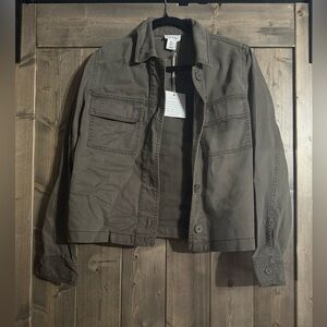 Nicole Miller Olive Military Jacket